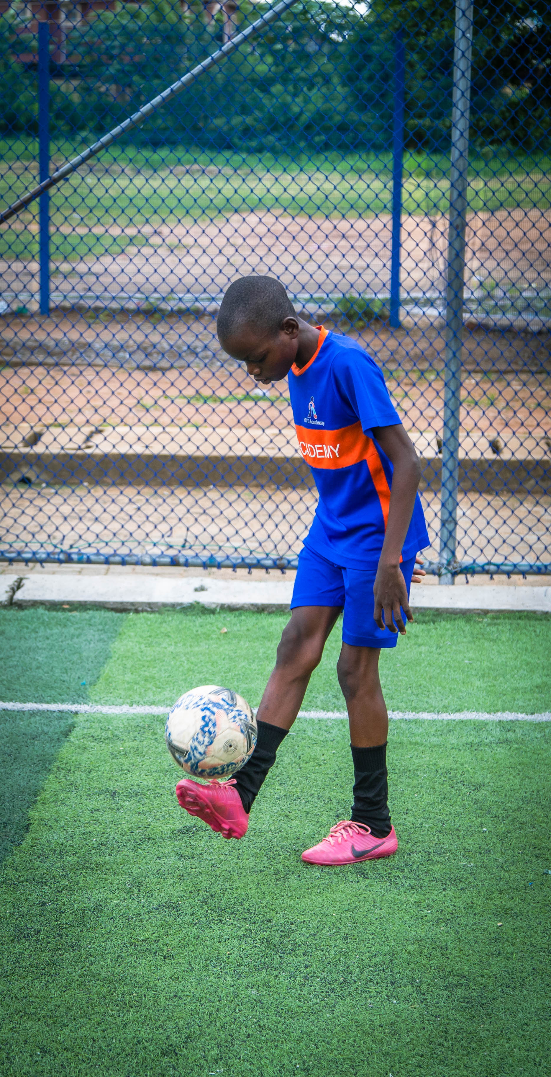 HTT Academy player controlling the ball with skill