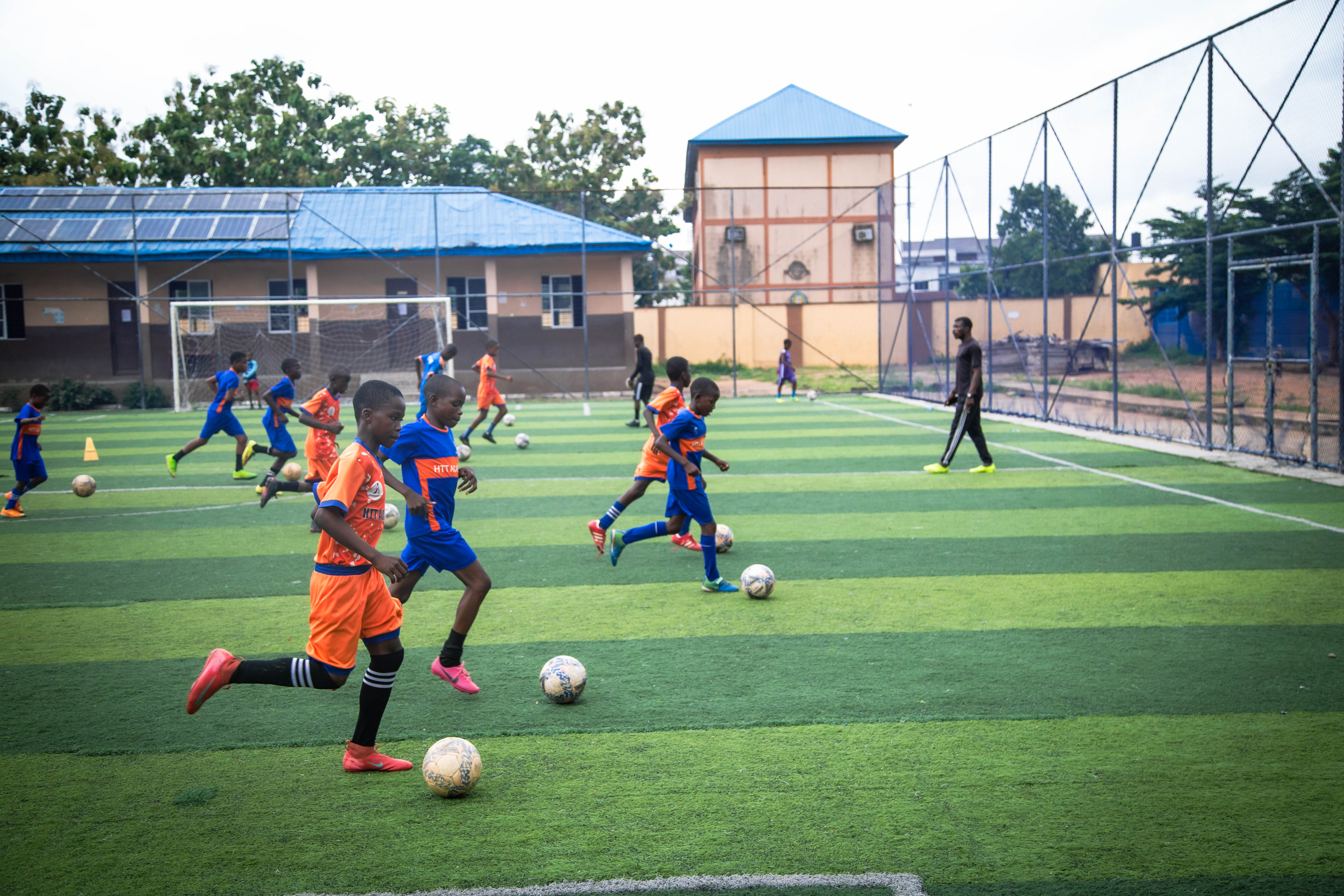 HTT Academy players practising on the field
